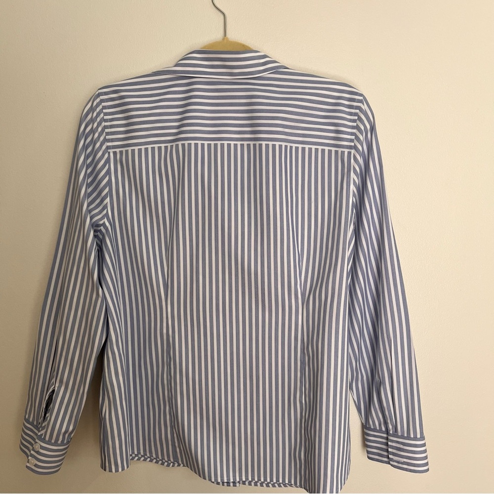 Chico's Coolmax Striped Shirt in Blue and White - Picture 2 of 3